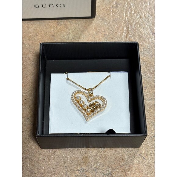 Authentic Box & Gucci Pendant Necklace Upcycled Unbranded 16" Gold Plated Chain - Picture 11 of 11